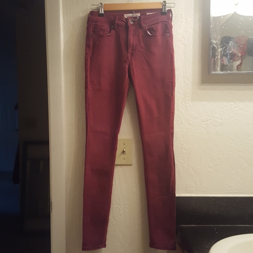 Red High Rise skinny jeans size 3